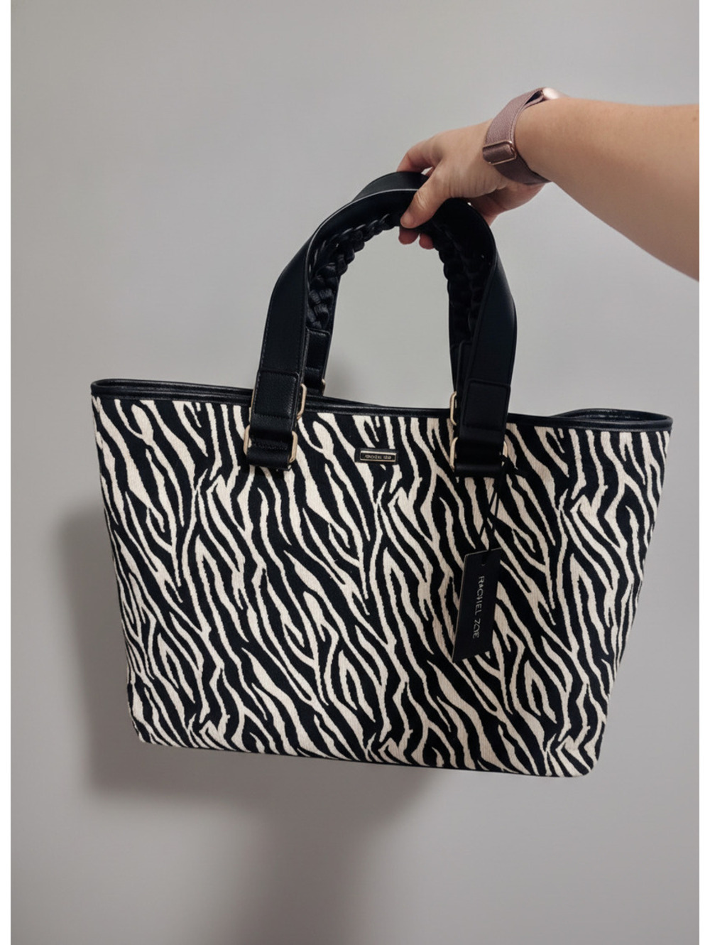 NEW Rachel Zoe Zebra print tote bag
